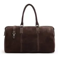 Manfield Donkerbruine suède weekendtas | Maat Onesize