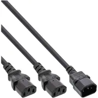 InLine Y-cable - Répartiteur d'alimentation - IEC 60320 C14 pour power IEC 60320 C13 - 5 m - noir - Allemagne
