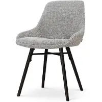Nolon Nena-Isa Eetkamerstoel Grijs Blend - Zwart Houten Onderstel - Scandinavisch -Comfortabel - Stoffen