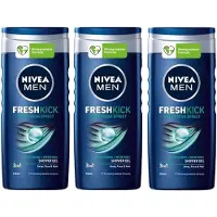 Nivea Men 3 in 1 Showergel - Fresh Kick - Voordeelverpakking 3 x 250 ml
