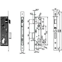 Iseo Inlegslot voor profielroosters, Europees model, met kettinggat. Frame slot 741N - 21 mm (741N203)