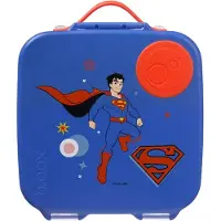 B.Box Superman Lunchbox | Grote Bento Box met 4 Vakken (2 Lekvrij), Uitneembare Verdeler, Gel Koelelement | Ideaal voor School | Vanaf 3+ | Inhoud 2 L