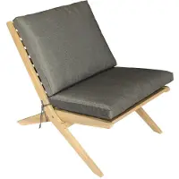 Happy Garden FARO opvouwbare fauteuil in acacia en grijze kussens