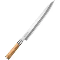 HEZHEN sashimimes 30 cm (SO Series) - sashimi- en sushimes - enkelzijdig geslepen (rechtshandig) - olijfhouten handvat - inclusief magnetische houten schede