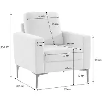 Sweeek Corduroy fauteuil, 1 zits Beige