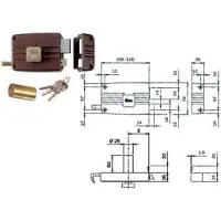 Iseo Deurbeslagset met binnenkruk, ketting en cilinderslot, model 411/412, 60 mm, SX, 3 sluitpunten (412603)