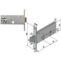 Welka Inlegslot voor bandslot en schuifgrendel Mm.64 H 133 - mm.60 (artikelnummer: 13360010)