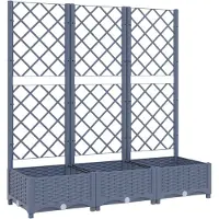 vidaXL plantenbak met trellis - donkergrijs, 120 x 40 x 121,5 cm