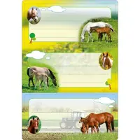 Herma Schooletiketten paarden, glitters - 10 stuks