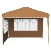 vidaXL Opklapbare partytent, 288 x 288 x 245 cm, beige, Oxford-stof