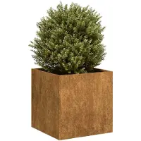vidaXL Plantenbak roestig 40x40x40 cm weervast staal