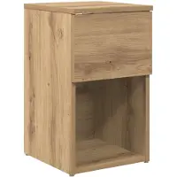 vidaXL Bedkast Artisanaal eiken 29 x 31,5 x 49 cm Bewerkt hout
