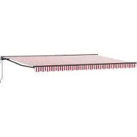 vidaXL Zonnescherm Frame Rood en Wit 500 × 300 cm