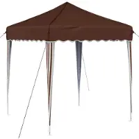 vidaXL Pop-up Feesttent 195 x 195 x 245 cm Bruin Oxford Stof