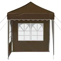 vidaXL Pop-up Feesttent 195 x 195 x 245 cm Taupe Oxford Stof