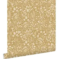 ESTAhome behang bloemetjes okergeel - 50 x 900 cm - 131252