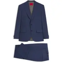 HUGO Driedelig slim-fit popeline pak van een wolmix Maat 98