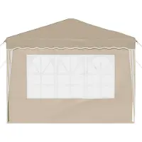vidaXL Pop-up Feesttent 288 x 288 x 245 cm Crèmekleurig Oxford Stof