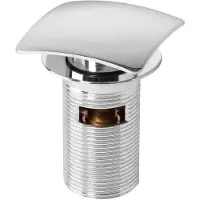Wirquin Wastafelplug Quick-clac Met Overloop Chrome Vierkant 75mm