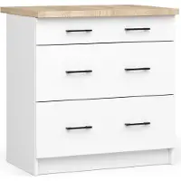 Akord Keukenkast modulaire OLIWIA S80 met Verkblad / Onderkast met 3 Lades / Furniture Factory / Wit / 80 x 85 x 46 cm