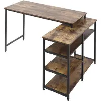 OEM L-vormig hoekbureau met opbergruimte - Ruimtebesparend computerbureau voor thuis en kantoor - 135 x 90 x 79 cm