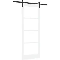 vidaXL Schuifdeur ORKDAL Wit 83 x 211 cm Massief grenenhout en glas