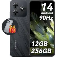 Blackview Wave 8 AI smartphone, zonder abonnement, dual SIM, 6,56" HD+ IPS-scherm, 12GB RAM + 256GB opslag, Octa-Core processor, 5000mAh batterij, 13MP + 8MP camera, gezichtsherkenning, 1080P FHD