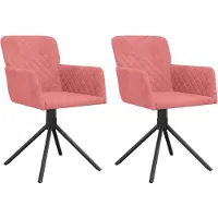 vidaXL Eetkamerstoelen draaibaar 2 st fluweel roze