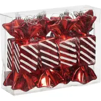 Edelman Kerstornament Snoep - Rood - 15x7x3cm - 8 Stuks