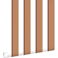 ESTAhome behang strepen terracotta en wit - 50 x 900 cm - 131910