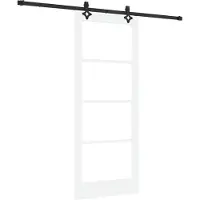vidaXL Schuifdeur Wit 83 x 202 cm Massief grenenhout en glas