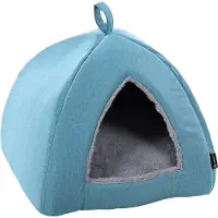 Flamingo Kattenbed – katten slaapmand – kattenhuis – kattenhol – Cat cave – Blauw, 38 x 38 x 40 cm – Slaapplaats Isidoor