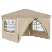 vidaXL Pop-up Feesttent 288 x 288 x 245 cm Crèmekleurig Oxford Stof