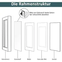 OEM Houten fotolijst, zwart, set van 3, zwart, 29,7 x 42 cm, fotolijst met plexiglas, opening aan de voorkant voor certificaten, wandbevestiging voor wanddecoratie