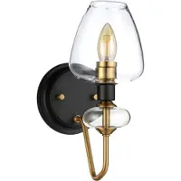 Elstead Lighting LED Wandlamp Armand | 1X E14 Max 40W | Aged Brass Plated & Charcoal Black Paint