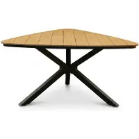LUX outdoor living Corsica dining tuintafel triangel 6 personen | polywood + aluminium | Natural Wood | 158cm