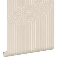 ESTAhome behang grafische lijnen beige - 50 x 900 cm - 139927