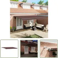 The Living Store Elektrische Luifel - Luifel - Luifel automatisch uittrekbaar met LED's 500x300 cm bruin - Terrasdoek - Buitendecoratie - Zonnewering