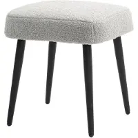 MODFU Poef 42x42x47 cm van polyester, gestoffeerd, lichtgrijs