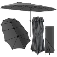 Kingsleeve Dubbele Parasol Antraciet met UV-bescherming 80+