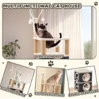 OEM Groot kattenbed voor huiskatten, met 2 niveaus en 4 krabpalen