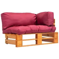 Prolenta Maison Exclusive - Tuinbank van pallets met rode kussens, gemaakt van grenenhout