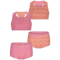 B.NOSY reversible halterbikini roze/oranje Meisjes Polyester All over print - maat 116