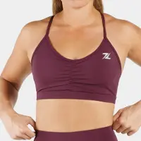 ZEUZ Dames Sport BH – Ruched Design – Fitness & Yoga - Paars - M