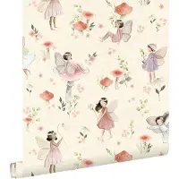 ESTAhome behang elfjes roze en beige - 50 x 900 cm - 131342