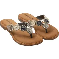 Lazamani Teenslipper antraciet / donkergrijs / parelwit