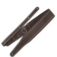 Richter 1010 Brown / White Stitches Springbreak I Nappa Guitar Strap van Nappa leer