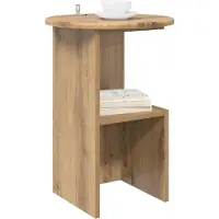 vidaXL Bijzettafel Artisanaal eiken Ø 39,5 x 55 cm Bewerkt hout