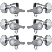 Grover 106C Locking Rotomatics, Round Button,3+3, Chrome Gitaar stemmechanieken