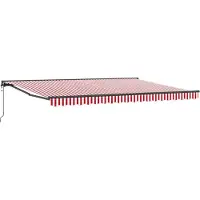 vidaXL Zonnescherm Frame Rood en Wit 450 × 300 cm
